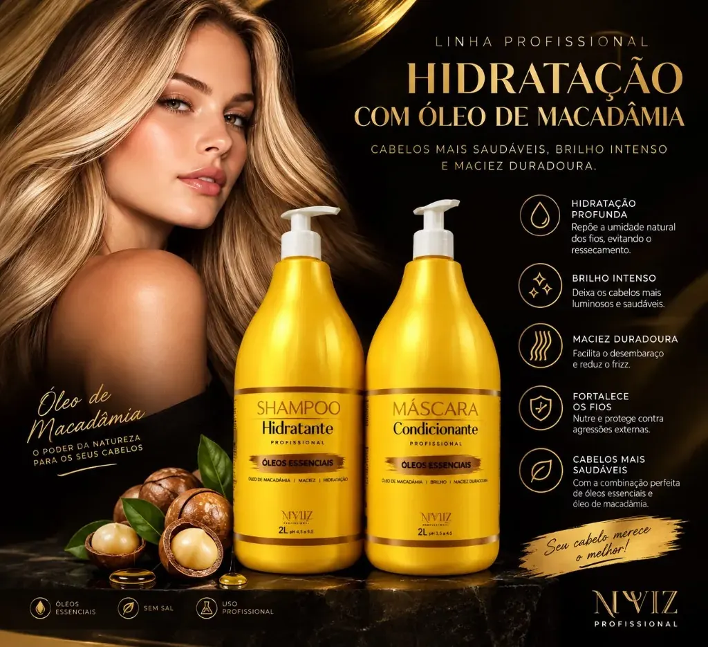 Lâmina oficial Linha Profissional Hidratação com Óleo de Macadâmia 2L