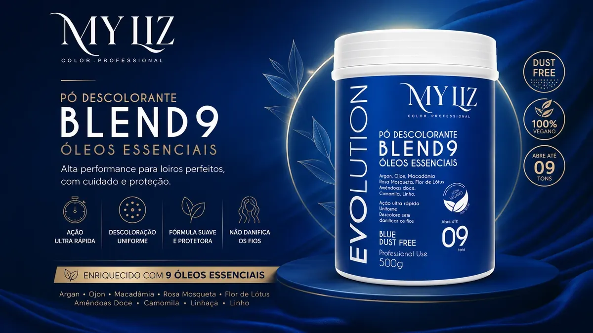 Lâmina oficial Pó Descolorante Blend 9 Blue Dust Free
