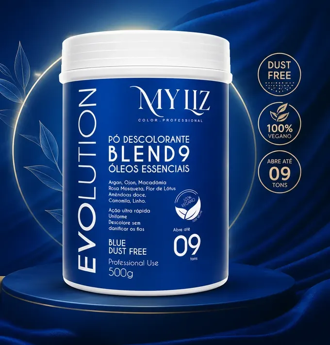 Pó Descolorante MY LIZ Evolution Blend 9 Óleos Essenciais Blue Dust Free 500g