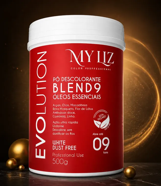 Pó Descolorante MY LIZ Evolution Blend 9 Óleos Essenciais White Dust Free 500g